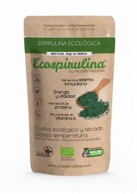 100% Pure spirulina nibs - produced in Spain